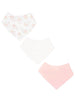 3 Pack Cotton Scarf Bibs - Pink & White Bunny Print - Dribble Bib - Soft Touch