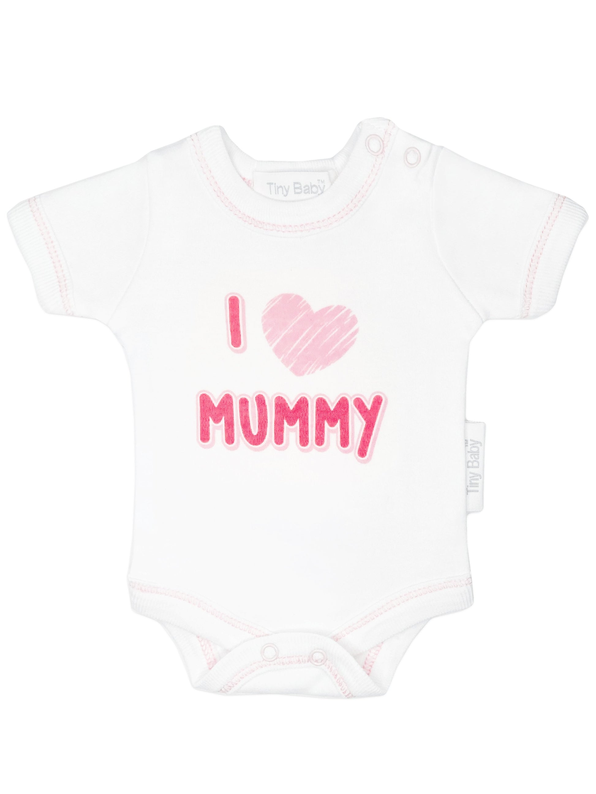 3 Pack Vests: I Love My Mummy & Daddy - Pink Bodysuit / Vest Tiny Chick 