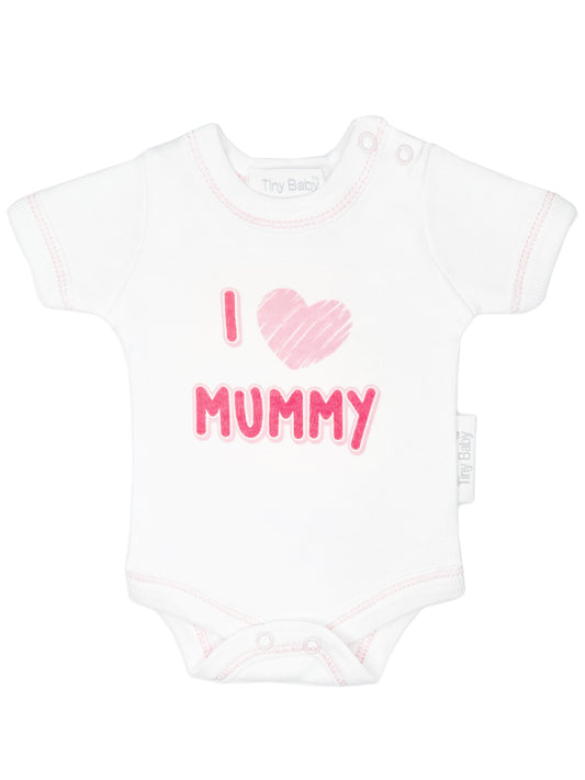 3 Pack Vests: I Love My Mummy & Daddy - Pink Bodysuit / Vest Tiny Chick 