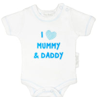 3 Pack Vests: I Love My Mummy & Daddy - Blue (3-5lbs & 5-8lbs) Set Tiny Chick 