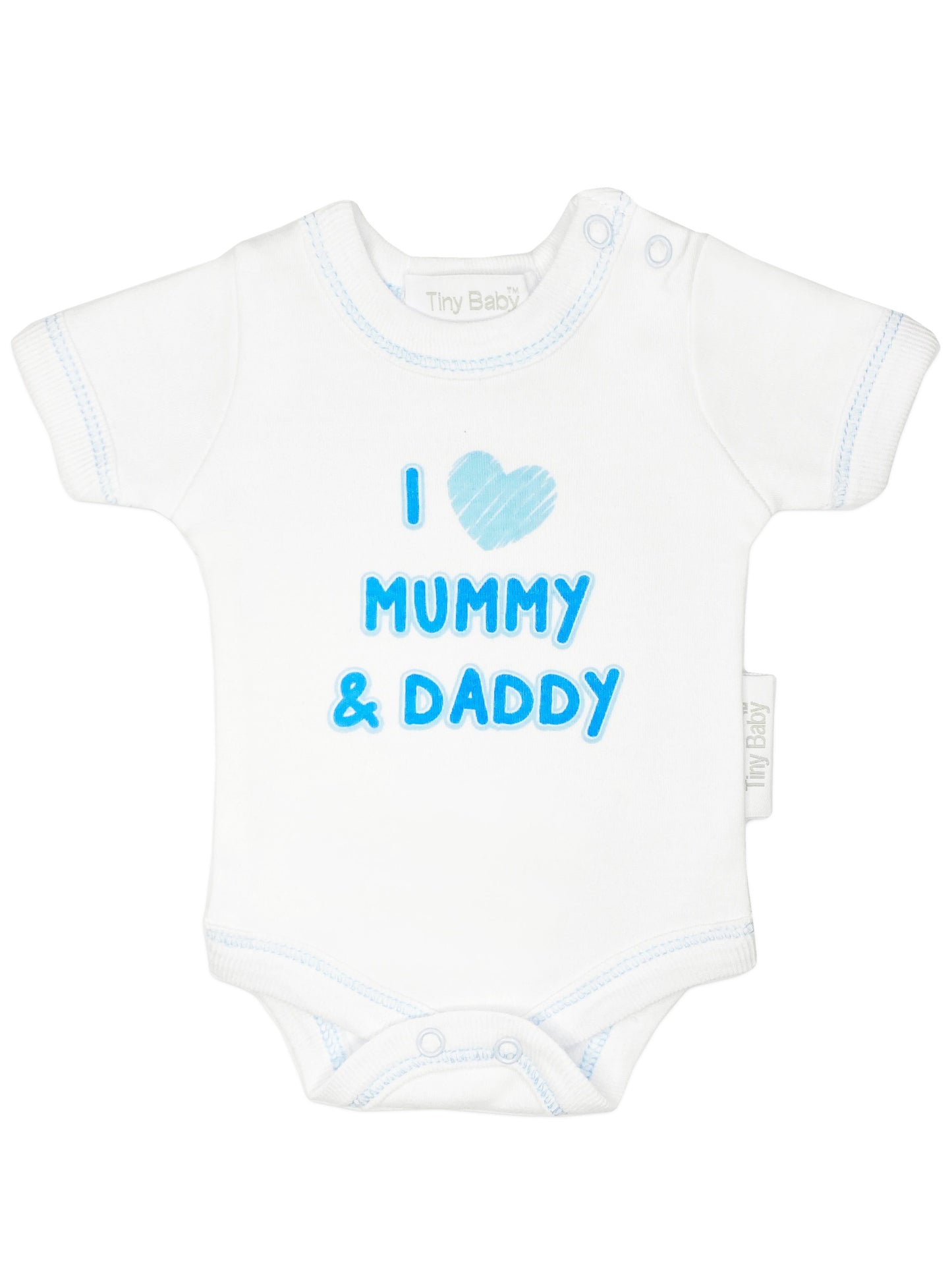 3 Pack Vests: I Love My Mummy & Daddy - Blue (3-5lbs & 5-8lbs) Set Tiny Chick 