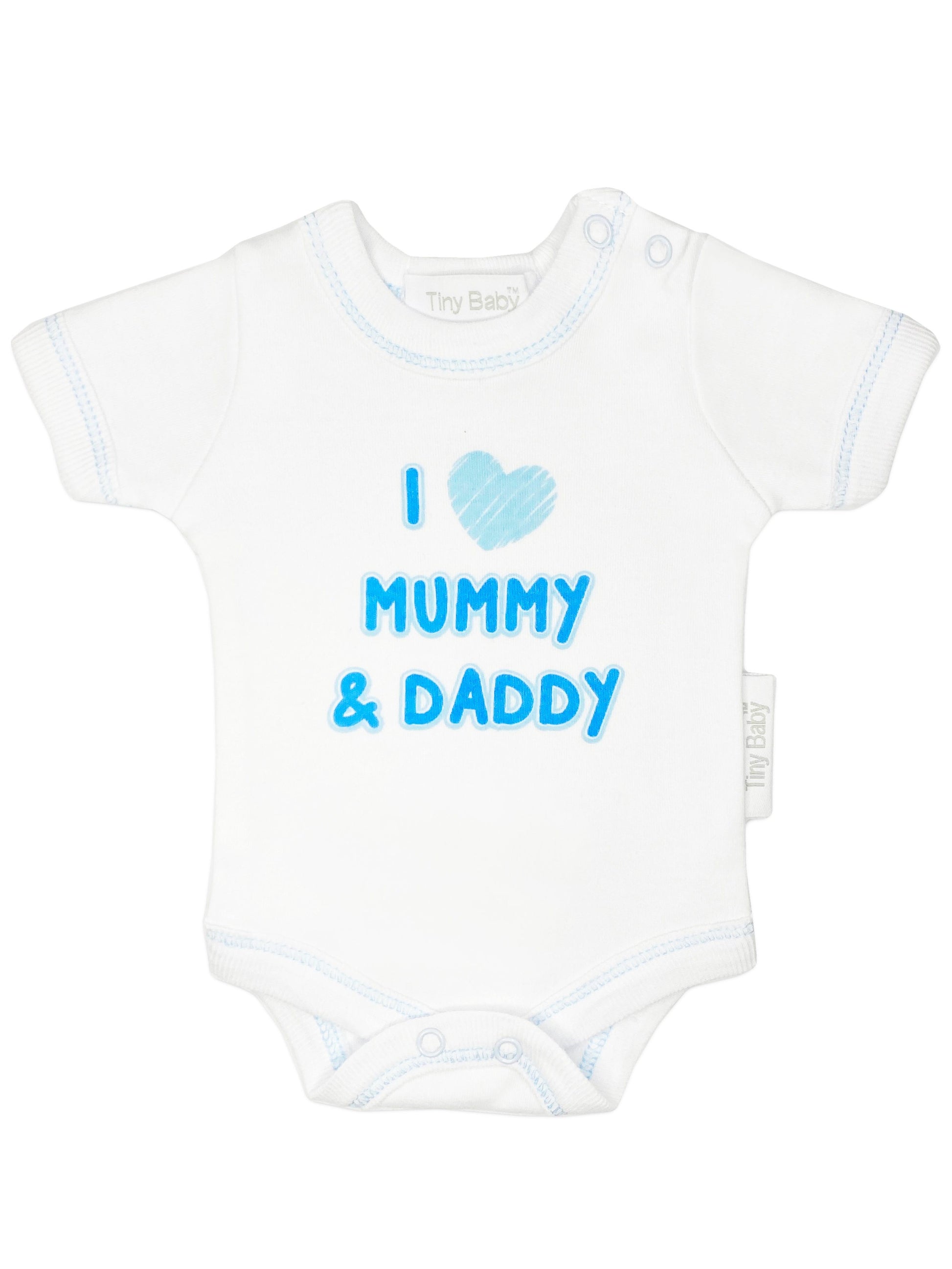 3 Pack Vests: I Love My Mummy & Daddy - Blue (3-5lbs & 5-8lbs) Set Tiny Chick 
