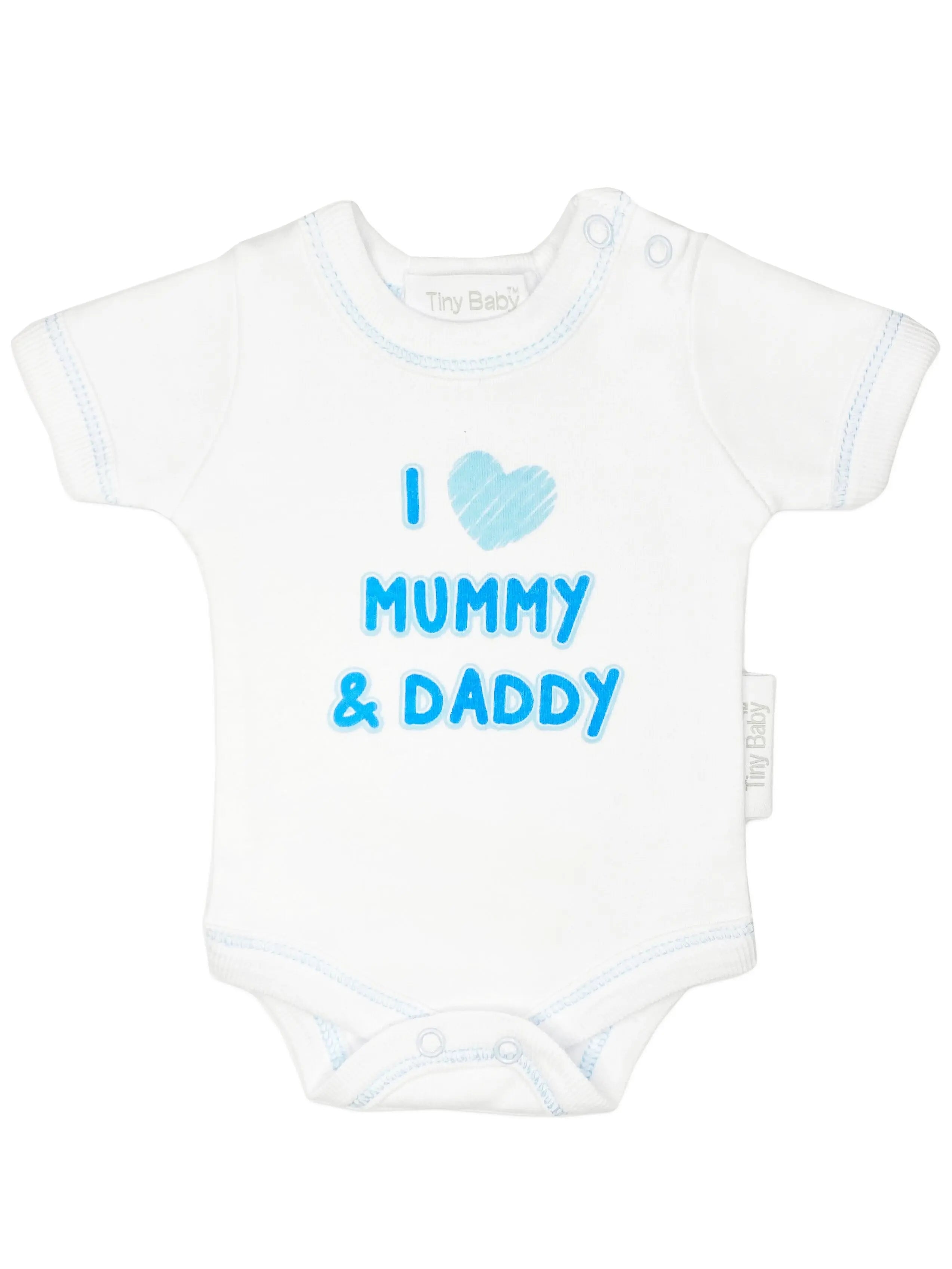 3 Pack Vests: I Love My Mummy & Daddy - Blue (3-5lbs & 5-8lbs) Set Tiny Chick 