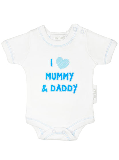 3 Pack Vests: I Love My Mummy & Daddy - Blue (3-5lbs & 5-8lbs) Set Tiny Chick 