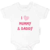3 Pack Vests: I Love My Mummy & Daddy - Pink Bodysuit / Vest Tiny Chick 