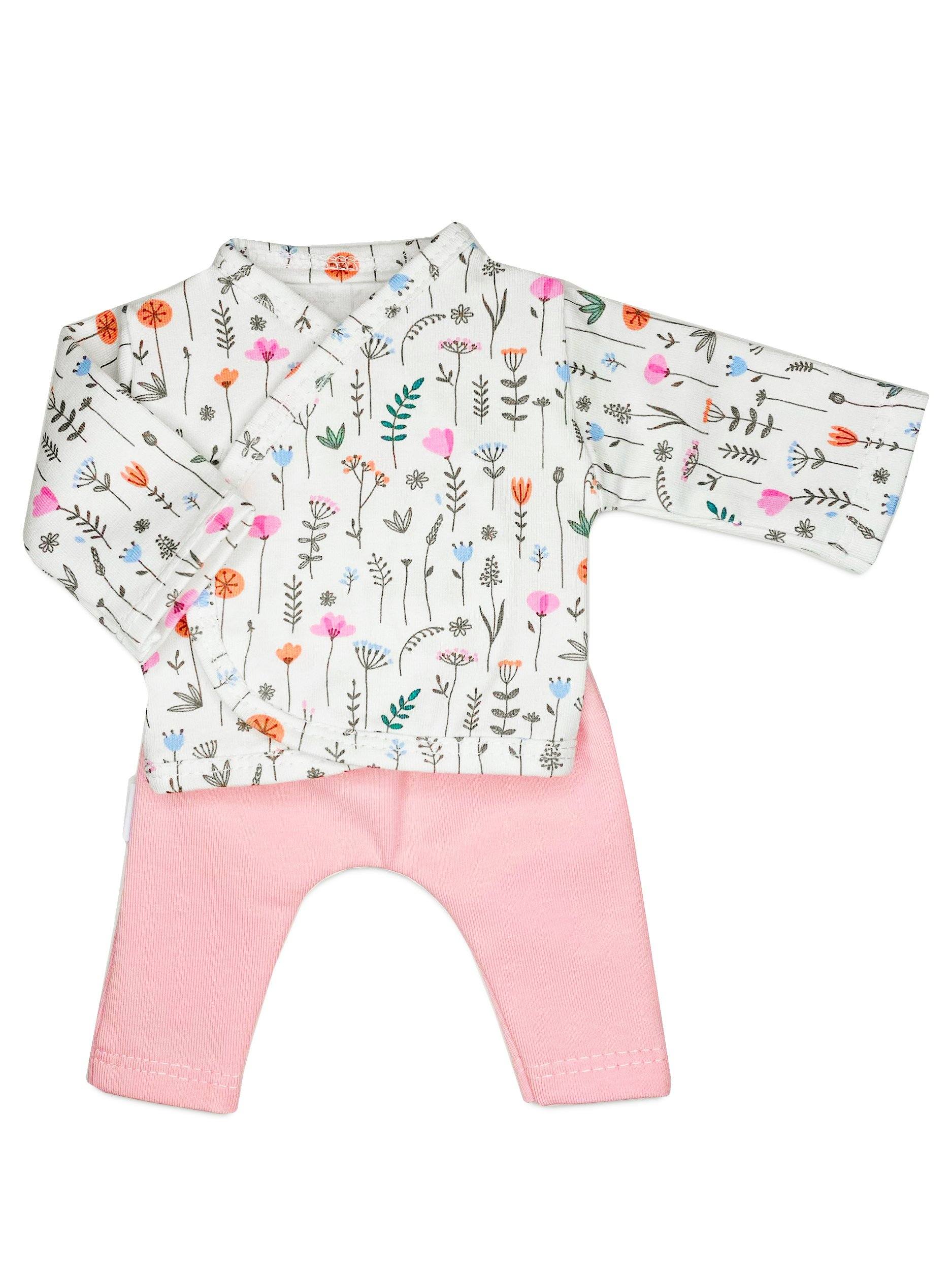 Preemie Clothes, Top & Trouser Set, Wildflowers & Pink - Set - Little Lucas