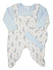 Load image into Gallery viewer, Rabbit 3 Piece Gift Set - Blue : Dungarees, Top and Hat - Set - Just too Cute