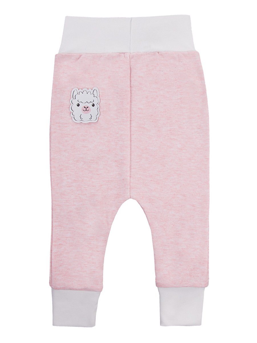 Early Baby Jersey Trousers, Cute Alpaca Design - Pink - Trousers / Leggings - EEVI