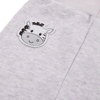Early Baby Jersey Trousers, Cute Zebra Design - Grey Trousers / Leggings EEVI 