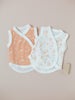2 Pack Incubator Vest Set, Leaping Bunnies and Apricot Floral, 100% Organic Cotton - Set - Tiny & Small