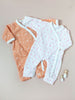 2 Pack Premature Baby Sleepsuits, Leaping Bunnies & Apricot Floral, 100% Organic Cotton - Set - Tiny & Small