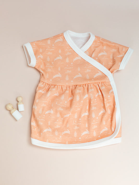 Dress, Leaping Bunnies, Premium 100% Organic Cotton Dress Tiny & Small 