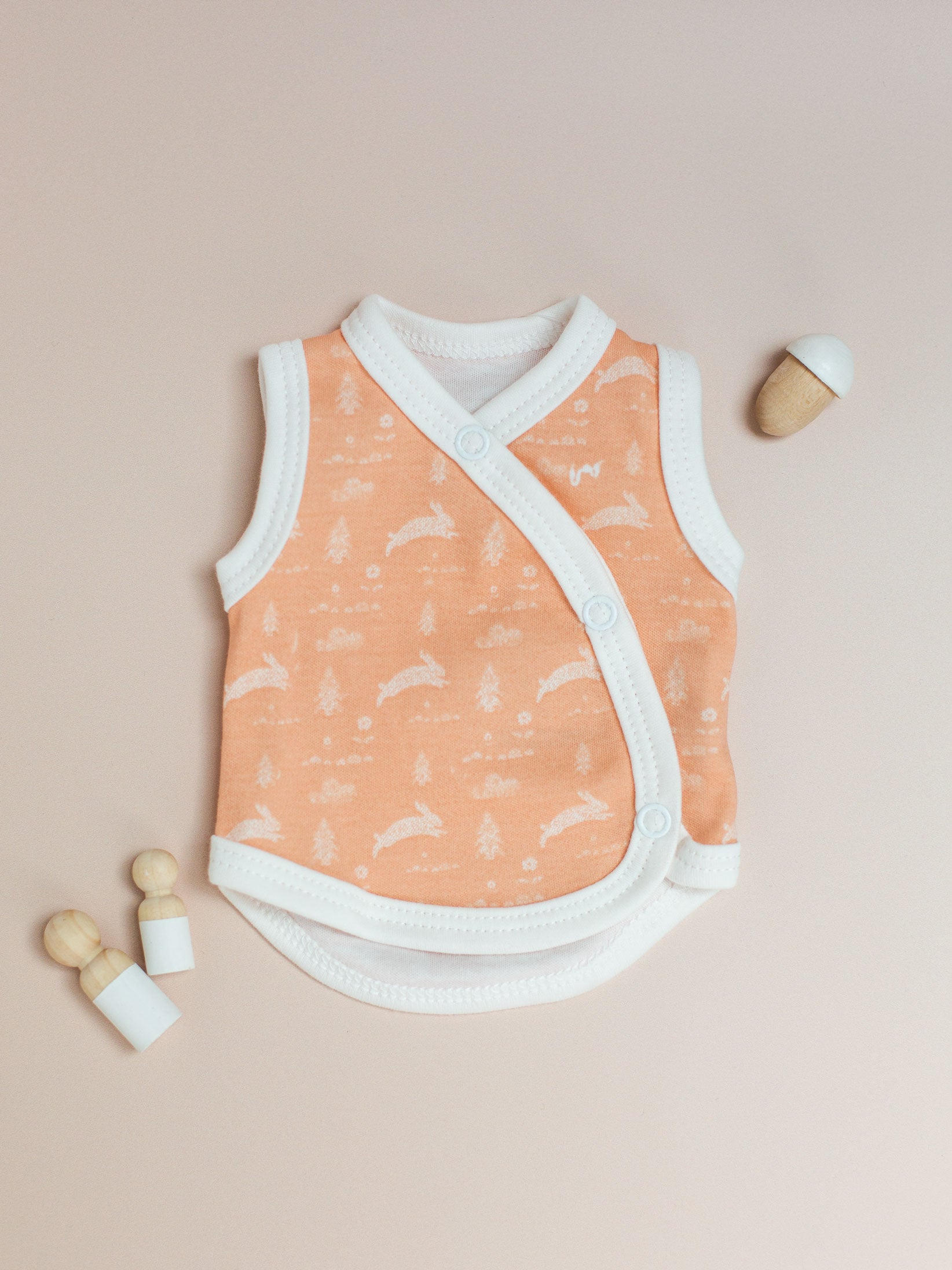 Incubator Vest, Leaping Bunnies , Premium 100% Organic Cotton - Incubator Vest - Tiny & Small