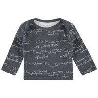 Grey Love Messages Top - Organic Cotton Top / T-shirt Noppies 