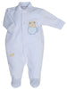 Blue Velour Mouse in Teacup Sleepsuit - Sleepsuit / Babygrow - Dandelion