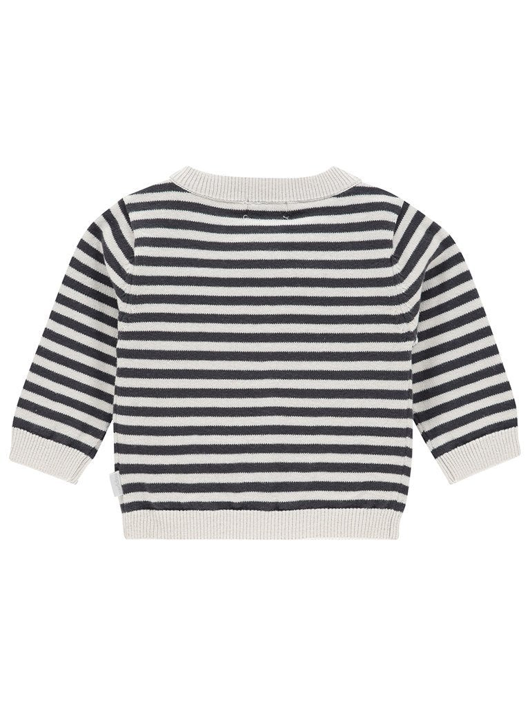 Long Sleeve Knit Cardigan - Black and Cream Stripe - Cardigan / Jacket - Noppies