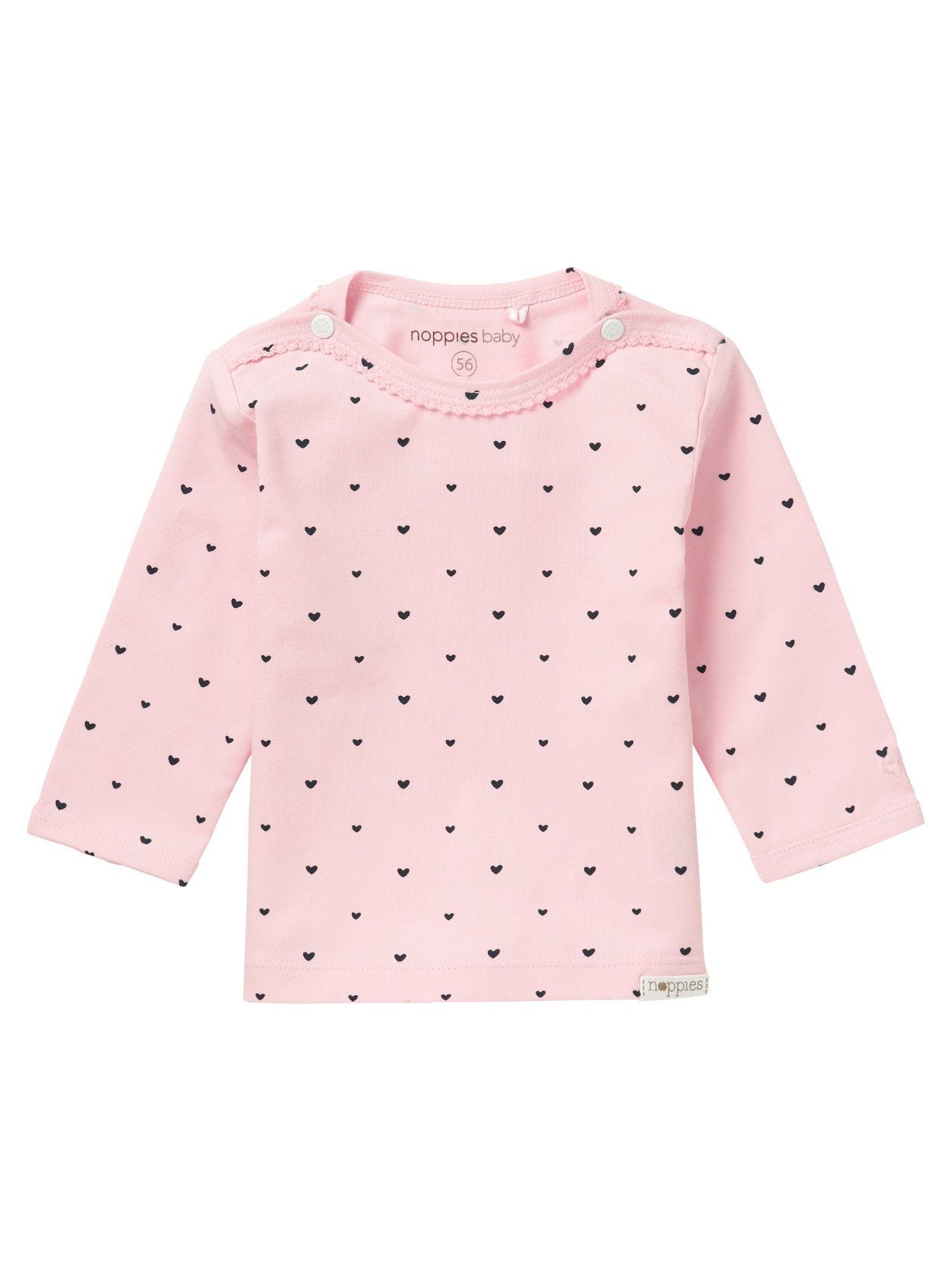 Pink Heart Print Top - Organic Cotton - Top / T-shirt - Noppies