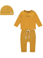 3 Piece Mustard Top, Trouser and Hat Set - Organic Cotton