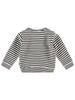 Load image into Gallery viewer, Long Sleeve Knit Sweater with &quot;Make Me Smile&quot; Motif - Black and Cream Stripe - Sweater - Noppies