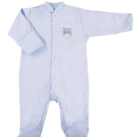 Early Baby Footed Sleepsuit, Cute Hippo Design - Blue Sleepsuit / Babygrow EEVI 5-8lb 