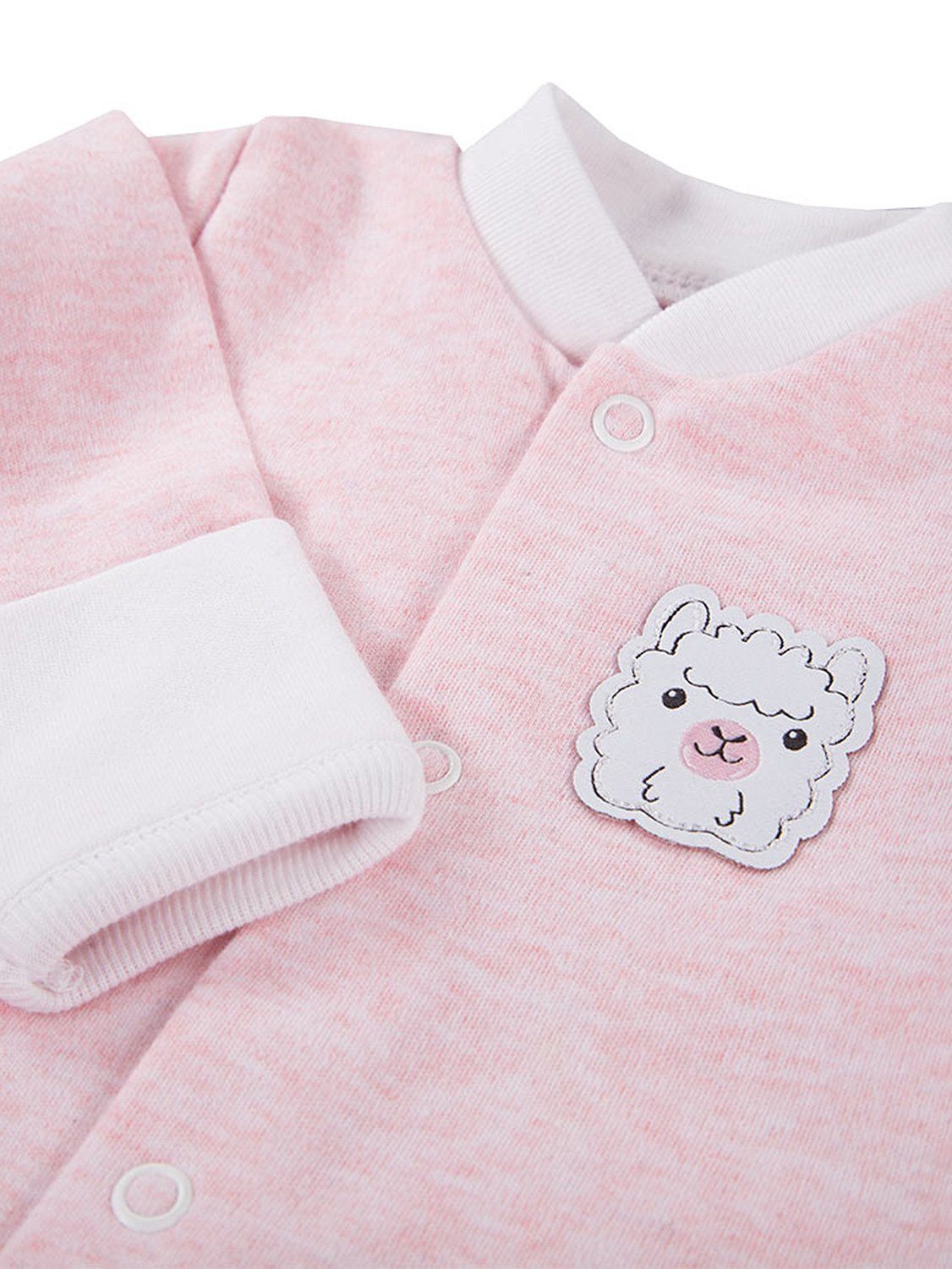 Tiny Baby Footed Sleepsuit, Cute Alpaca Design - Pink - Sleepsuit / Babygrow - EEVI