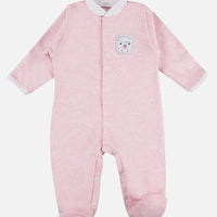 Tiny Baby Footed Sleepsuit, Cute Alpaca Design - Pink Sleepsuit / Babygrow EEVI 