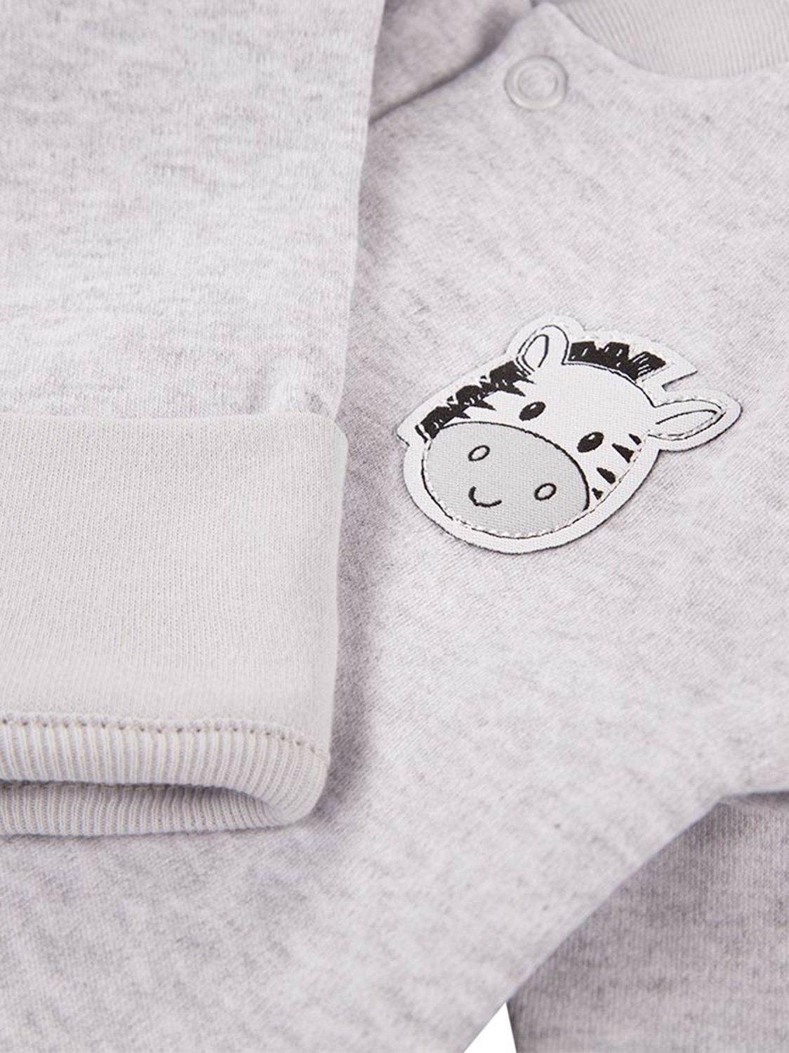 Tiny Baby Sleepsuit, Footed, Cute Zebra Design - Grey - Sleepsuit / Babygrow - EEVI