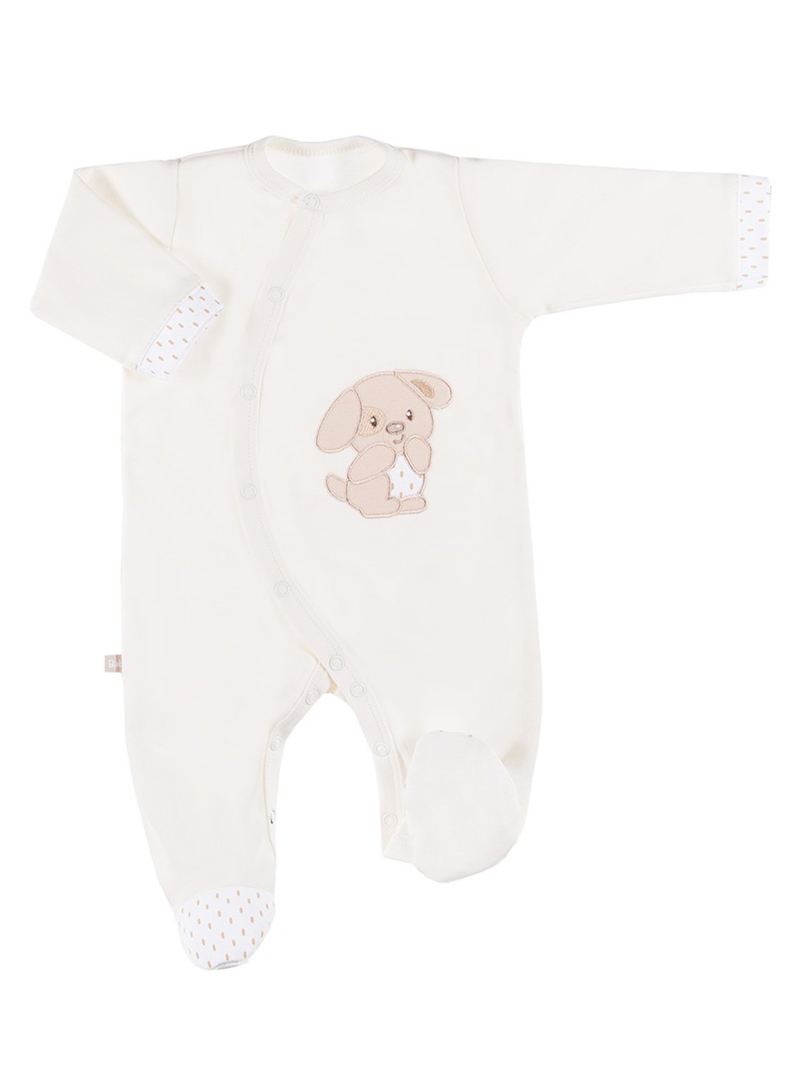 Early Baby Footed Sleepsuit - Puppy, Cream - Sleepsuit / Babygrow - EEVI