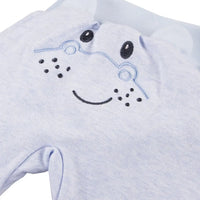 Footed Trousers, Blue With Hippo Face On Rear Trousers / Leggings EEVI 