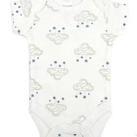 100% Cotton Cloud & Stars Design Short Sleeved Bodysuit Bodysuit / Vest Soft Touch 