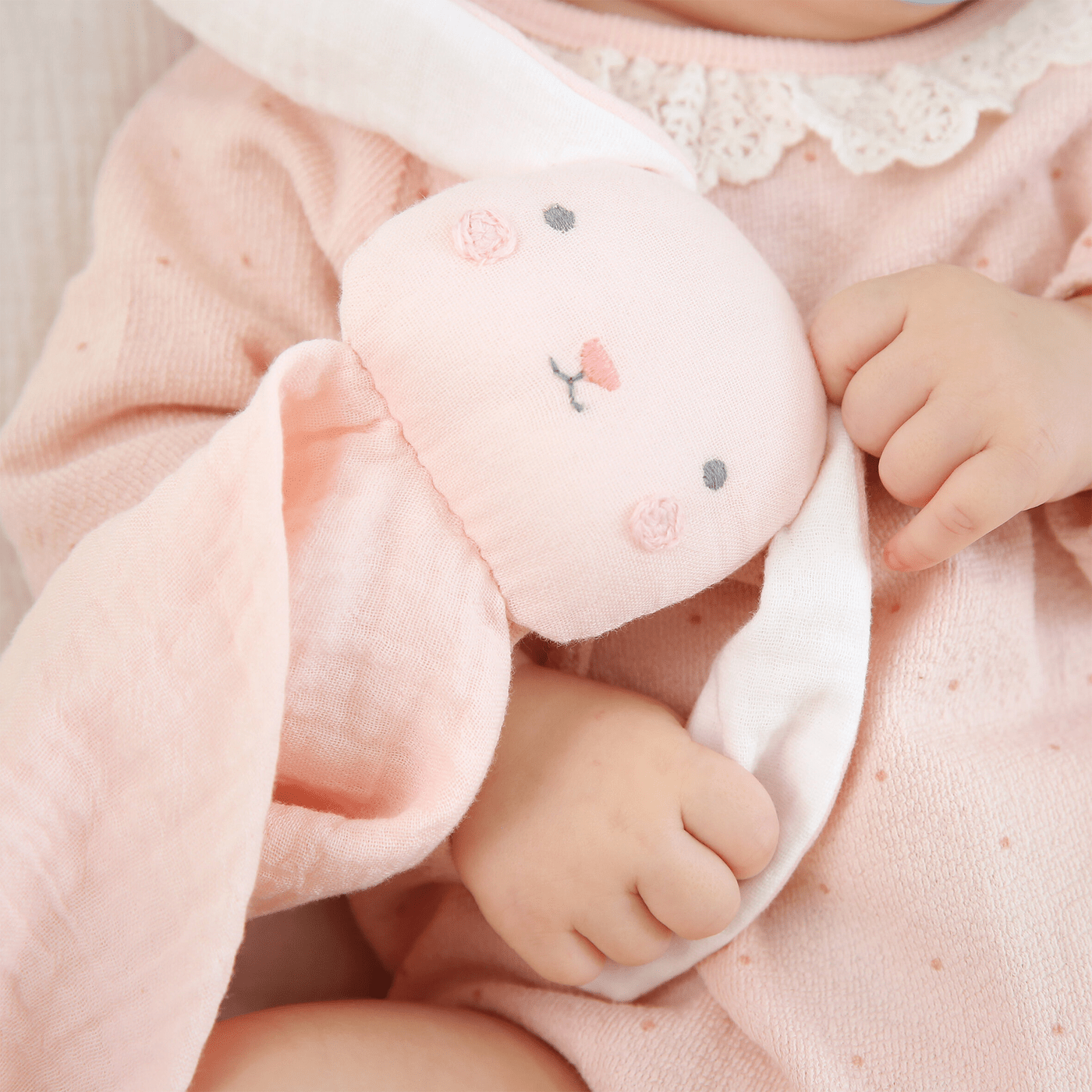Pink Rabbit Muslin Comforter - Organic Cotton - Comforter - Albetta UK