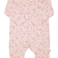 Dusty Brown Snail Print Footless Babygrow Sleepsuit / Babygrow Pippi 