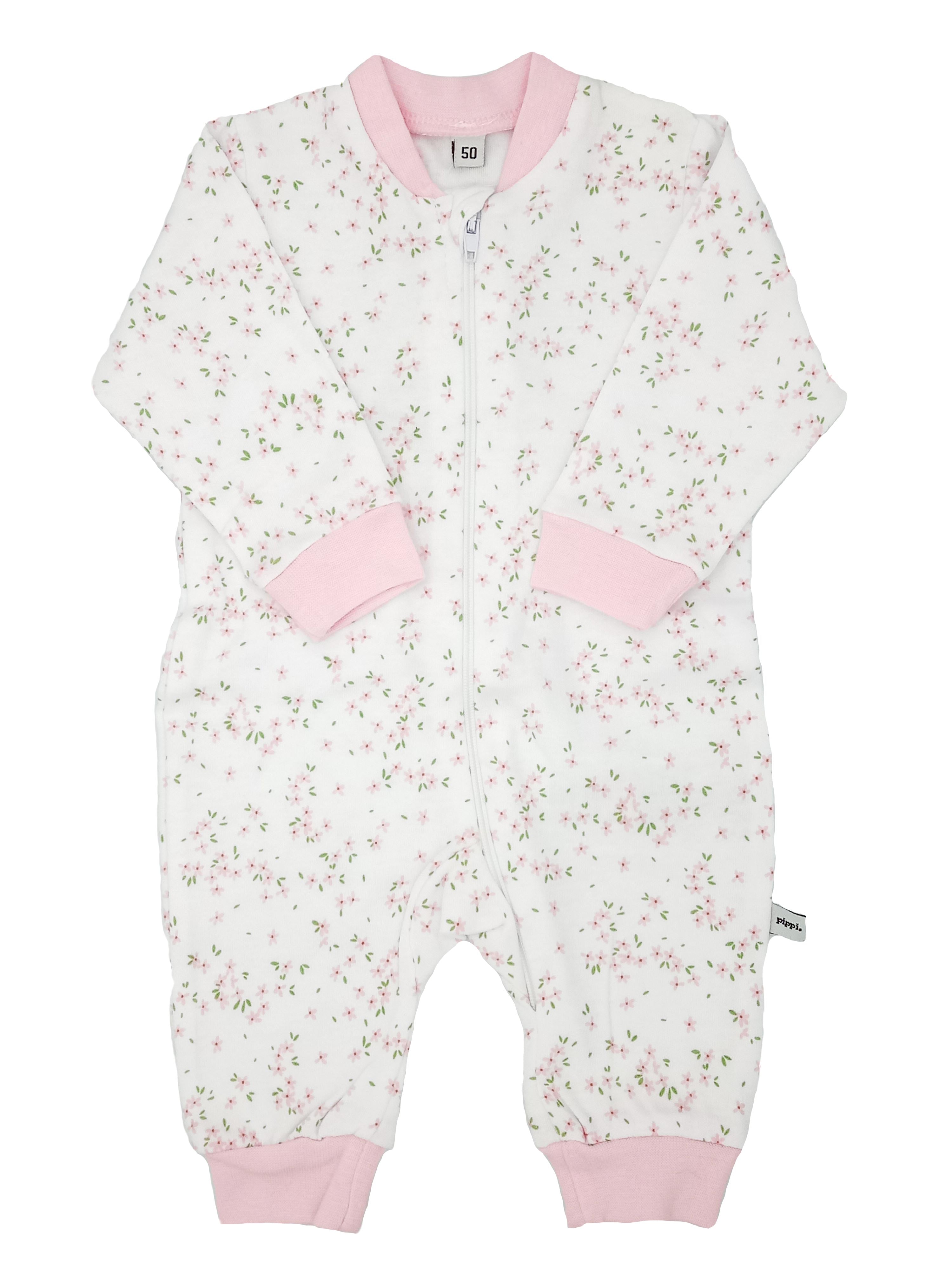 Ditsy Flower Print Footless Babygrow - Sleepsuit / Babygrow - Pippi
