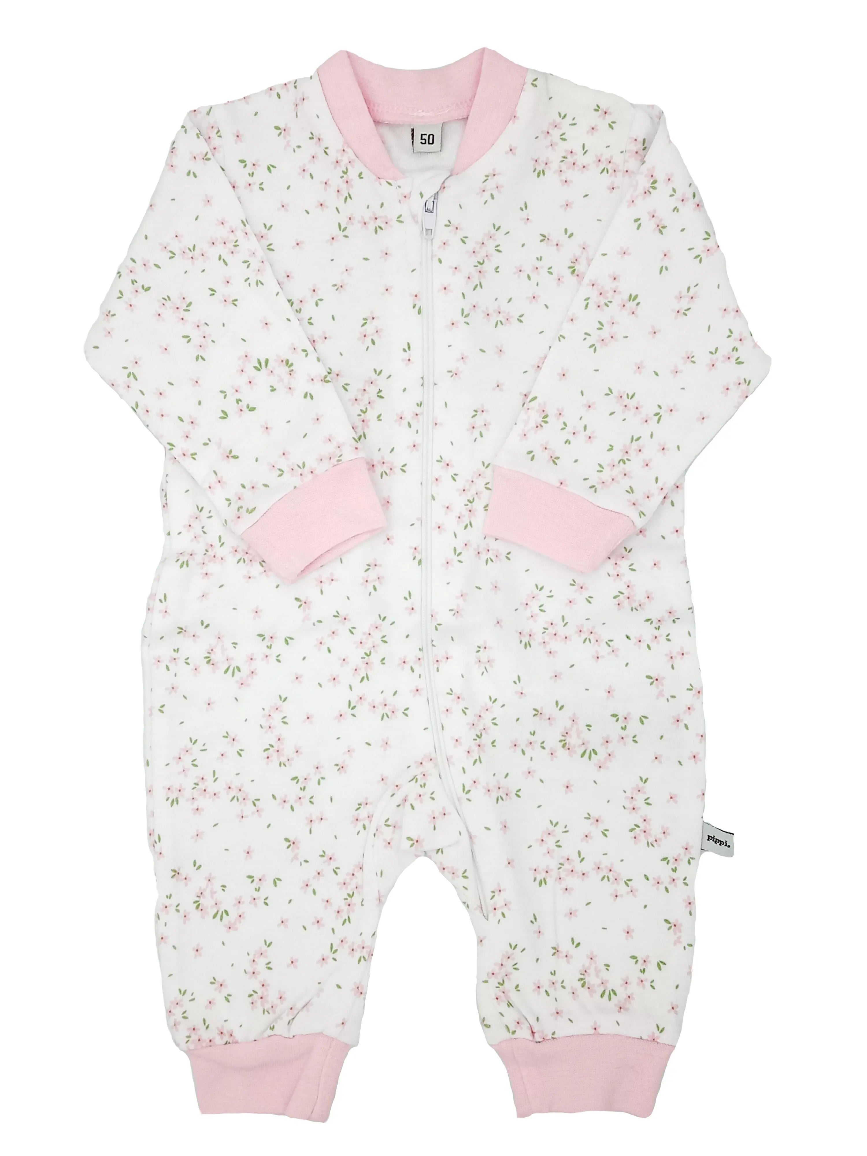 Ditsy Flower Print Footless Babygrow Sleepsuit / Babygrow Pippi 