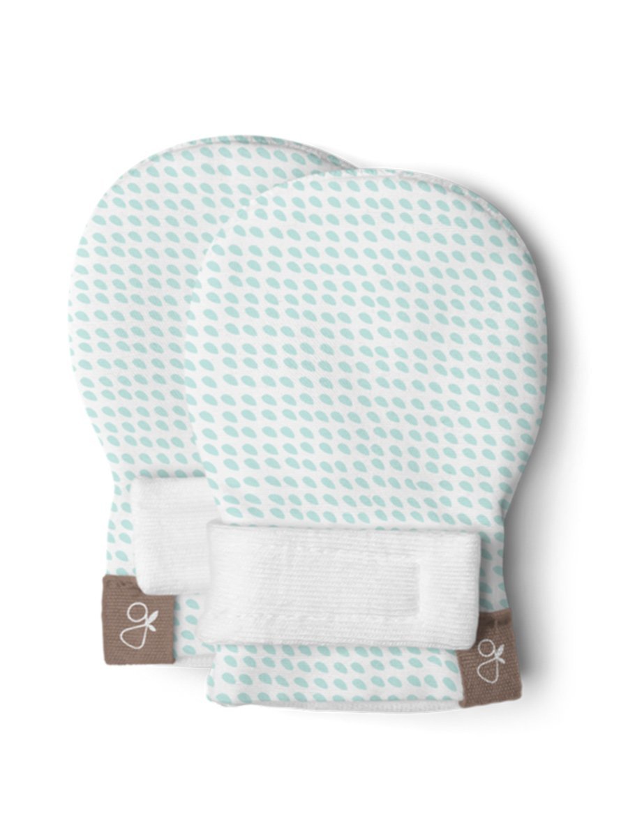 Baby Stay-on Scratch Mitts - Aqua Blue - Scratch Mitts - Goumikids