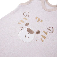 Early Baby Footed Dungarees, Cute Tiger Design - Ecru Dungaree EEVI 
