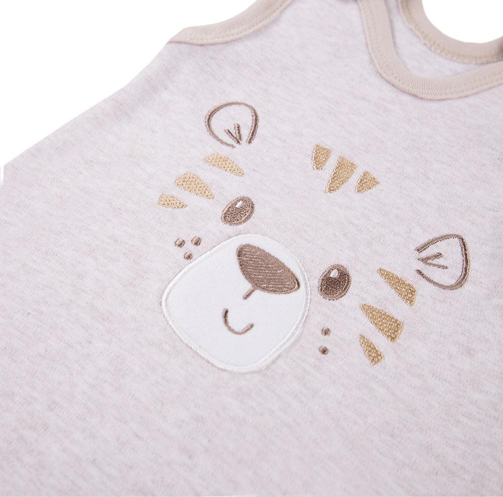 Early Baby Footed Dungarees, Cute Tiger Design - Ecru Dungaree EEVI 