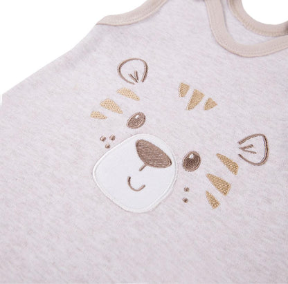 Early Baby Footed Dungarees, Cute Tiger Design - Ecru Dungaree EEVI 