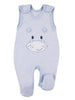 Early Baby Footed Dungarees, Cute Hippo Design - Blue - Dungaree - EEVI