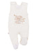 Early Baby Footed Dungarees, Embroidered Puppy Design - Cream Dungaree EEVI 