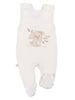 Early Baby Footed Dungarees, Embroidered Puppy Design - Cream - Dungaree - EEVI