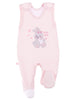 Early Baby Footed Dungarees, Embroidered Bunny Design - Pink - Dungaree - EEVI