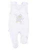 Early Baby Footed Dungarees, Embroidered Chick Design - White - Dungaree - EEVI