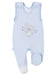 Early Baby Footed Dungarees, Embroidered Bear Design - Blue Dungaree EEVI 
