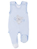 Early Baby Footed Dungarees, Embroidered Bear Design - Blue - Dungaree - EEVI