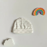 Tiny baby Round Hat, Silver Cloud, Premium 100% Organic Cotton Hat Tiny & Small 