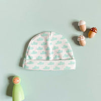 Preemie Round Hat, Mint Cloud, Premium 100% Organic Cotton Hat Tiny & Small 