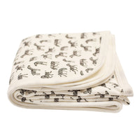 Organic Cotton Baby Blanket, Little Zebras Print Blanket Tiny & Small 