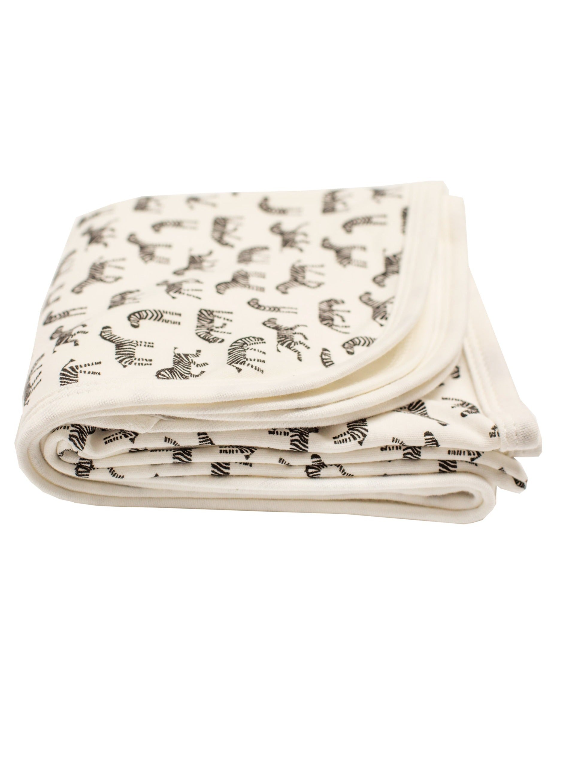 Organic Cotton Baby Blanket, Little Zebras Print - Blanket - Tiny & Small