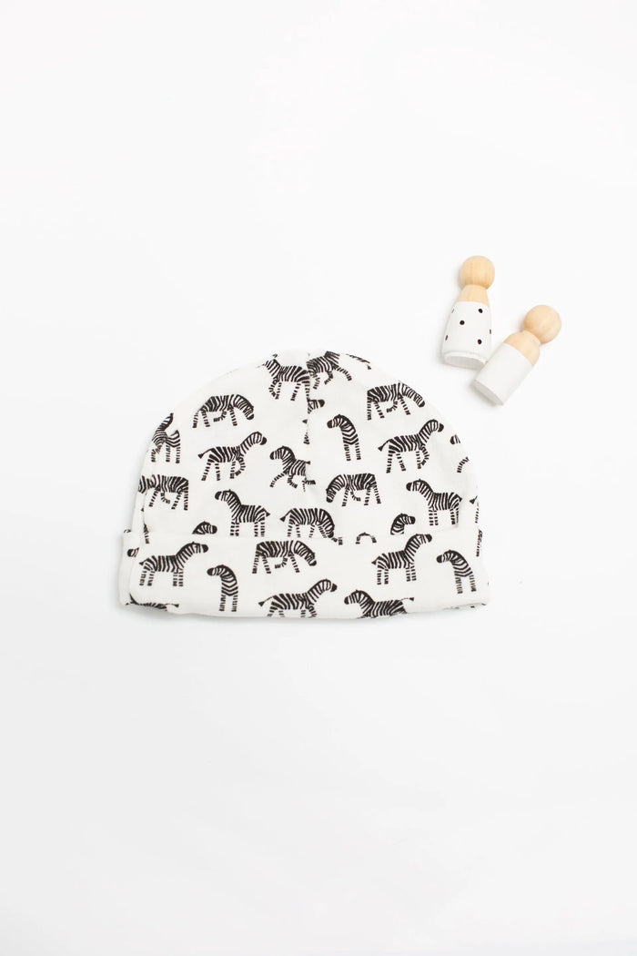 Premature Baby Hat, Little Zebras, 100% Organic Cotton